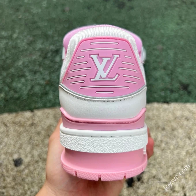 Pure Original LOUIS VUITTON Trainer White Pink Silver