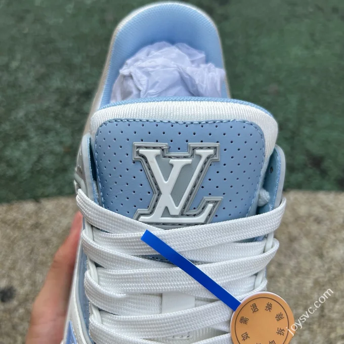 Pure Original LOUIS VUITTON Trainer White Blue Silver