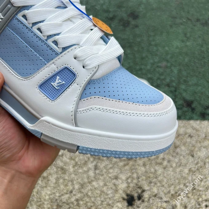 Pure Original LOUIS VUITTON Trainer White Blue Silver