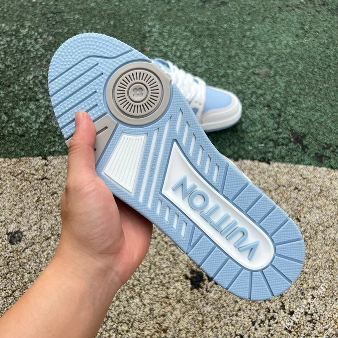 Pure Original LOUIS VUITTON Trainer White Blue Silver