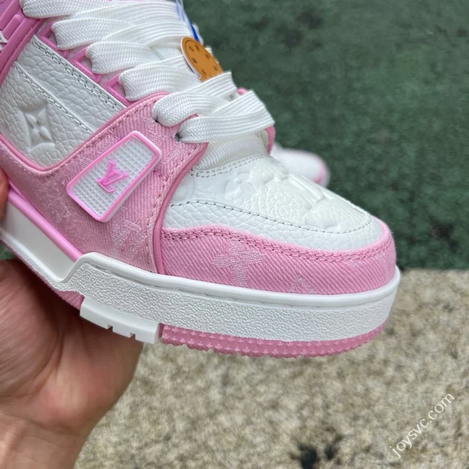 Pure Original LOUIS VUITTON Trainer White Pink