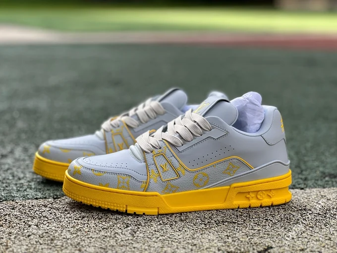 Pure Original LOUIS VUITTON Trainer Grey Yellow