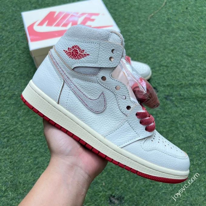 AJ1 High Top Beige Red 
