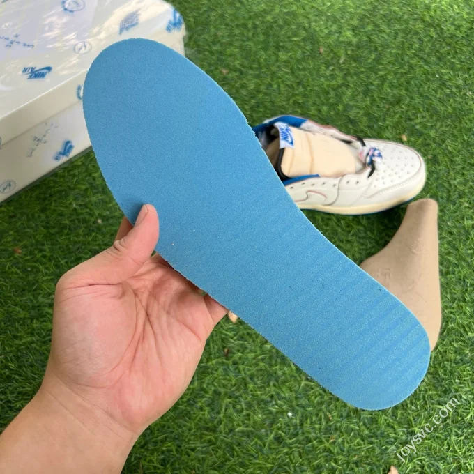T1 Pure Original AJ1 Travis Scott x Fragment Design Low Top White Blue DM7866-104