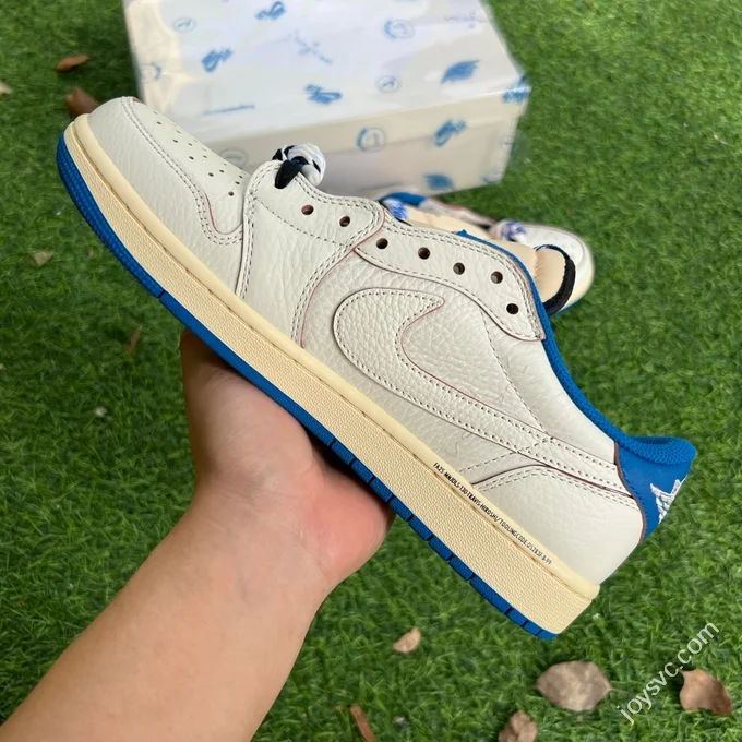T1 Pure Original AJ1 Travis Scott x Fragment Design Low Top White Blue DM7866-104