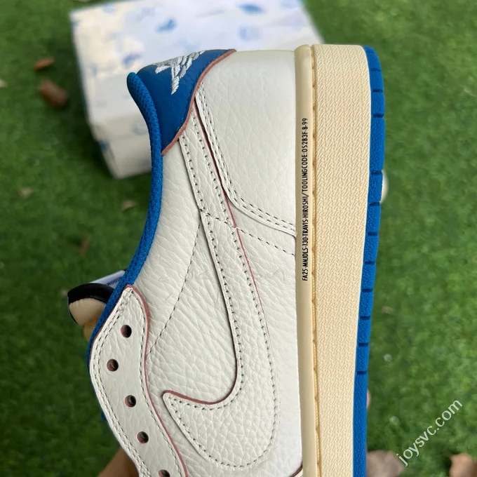 T1 Pure Original AJ1 Travis Scott x Fragment Design Low Top White Blue DM7866-104