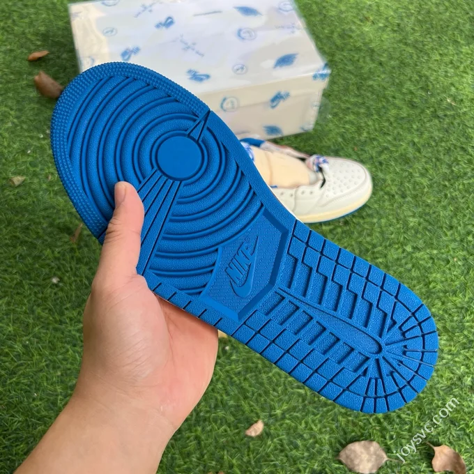 T1 Pure Original AJ1 Travis Scott x Fragment Design Low Top White Blue DM7866-104