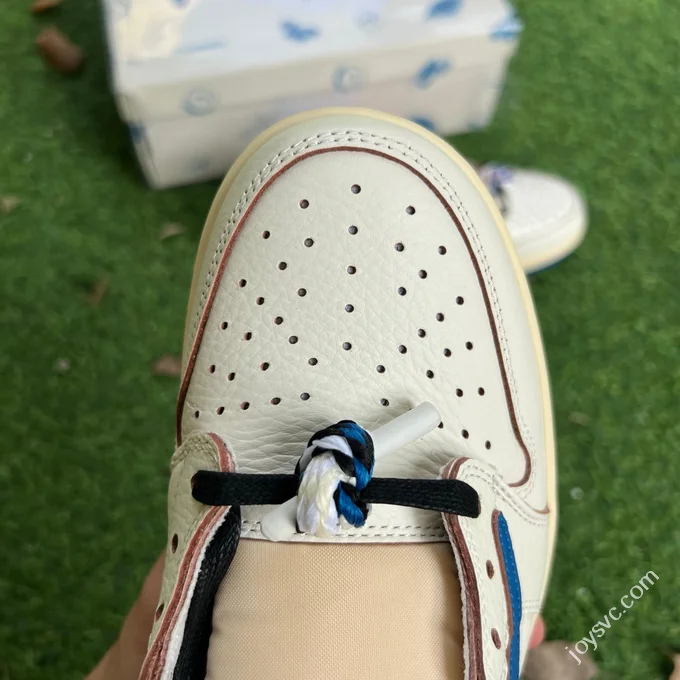 T1 Pure Original AJ1 Travis Scott x Fragment Design Low Top White Blue DM7866-104