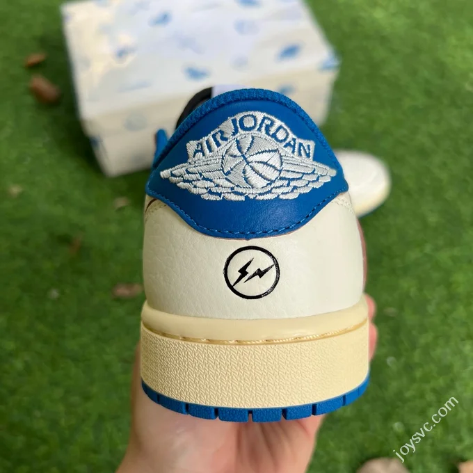 T1 Pure Original AJ1 Travis Scott x Fragment Design Low Top White Blue DM7866-104