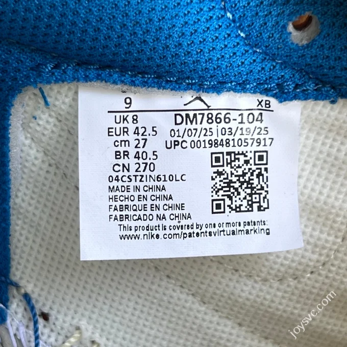 T1 Pure Original AJ1 Travis Scott x Fragment Design Low Top White Blue DM7866-104