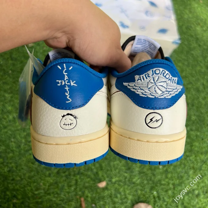 T1 Pure Original AJ1 Travis Scott x Fragment Design Low Top White Blue DM7866-104