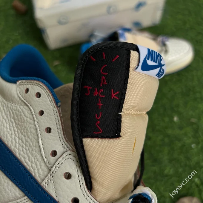T1 Pure Original AJ1 Travis Scott x Fragment Design Low Top White Blue DM7866-104