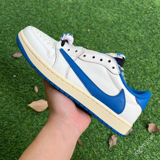 T1 Pure Original AJ1 Travis Scott x Fragment Design Low Top White Blue DM7866-104
