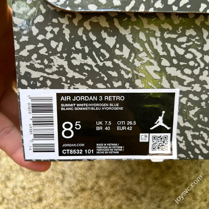LJR Version AJ3 White Grey Blue 