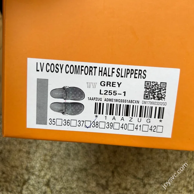 LV Half-Slipper Grey LOUIS VUITTON Cosy Comfort Denim Mules