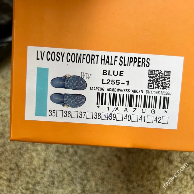 LV Half-Slipper Blue LOUIS VUITTON Cosy Comfort Denim Mules