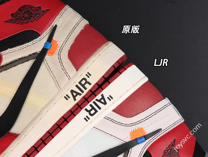 LJR VS ZP Original Air Jordan 1 OFF-WHITE Chicago White Red