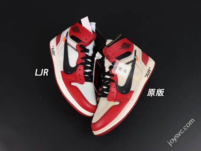 LJR VS ZP Original Air Jordan 1 OFF-WHITE Chicago White Red