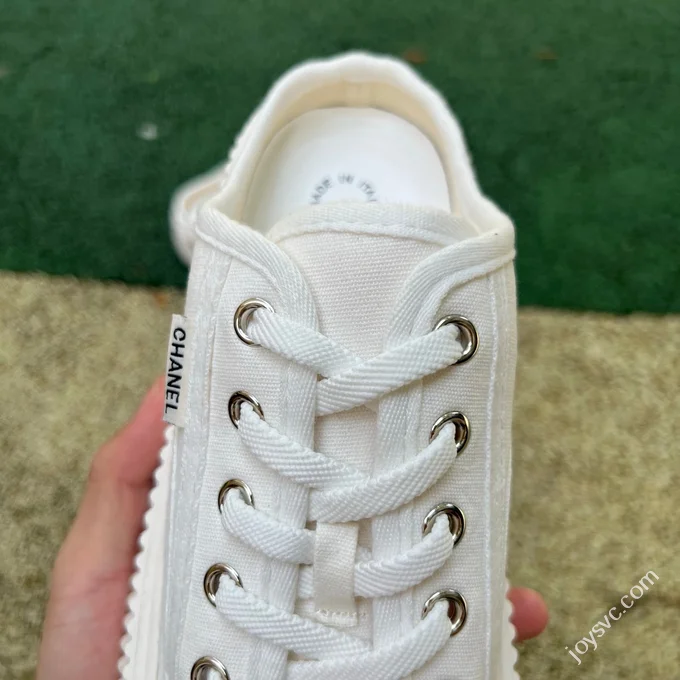 Chanel Half-Slipper Pure White