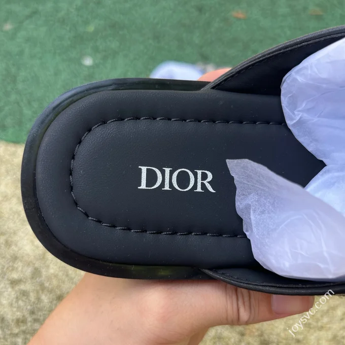 DIOR Alias Oblique Print One-Strap Slides Black Grey