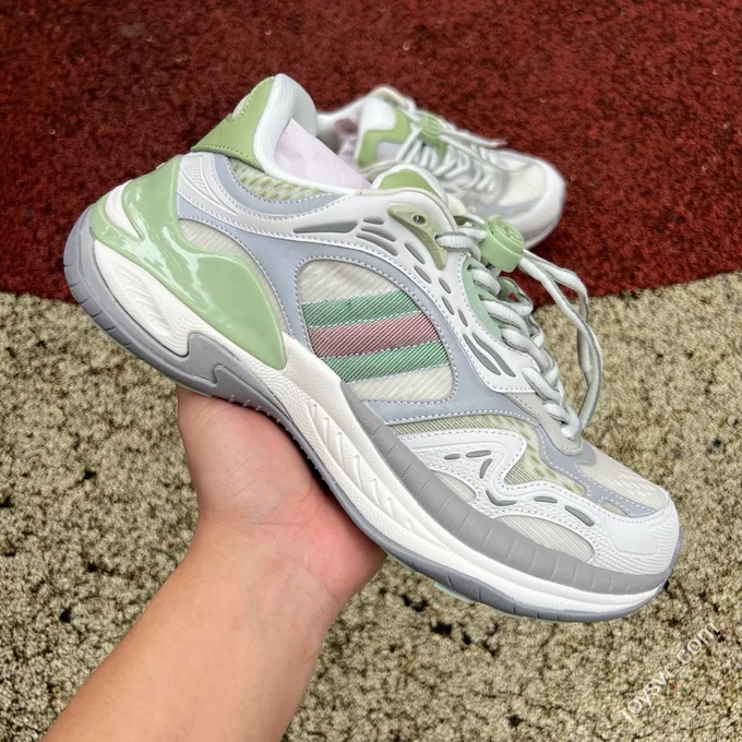 GUCCI Round Toe Drawstring 2.0 Grey Green