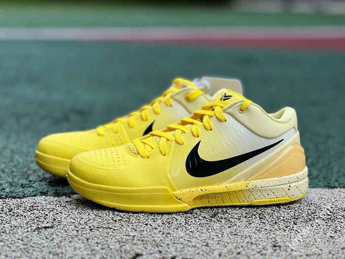 Pure Original Kobe 4 Protro CHBL Yellow Black Basketball Shoes IH0587-700