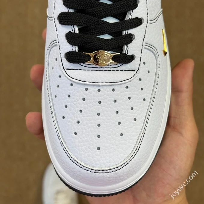 3A Pure Original Air Force 1 AF1 Black White Small Gold Hook Sneakers IB6543-101