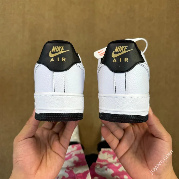 3A Pure Original Air Force 1 AF1 Black White Small Gold Hook Sneakers IB6543-101