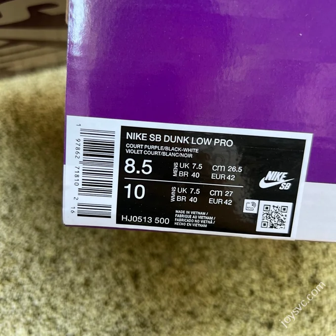 Pure Original Nike Dunk SB DUNK Purple Black White PRO Low Top HJ0513-500