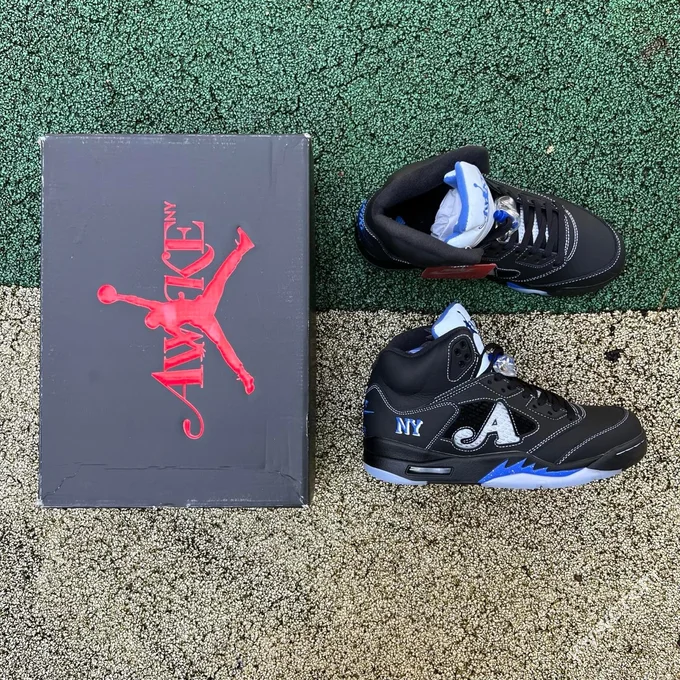 OG Pure Original Awake NY x Air Jordan 5 Black Blue DV4982-004