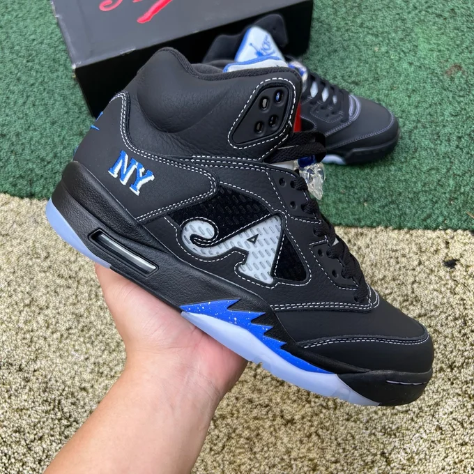 OG Pure Original Awake NY x Air Jordan 5 Black Blue DV4982-004