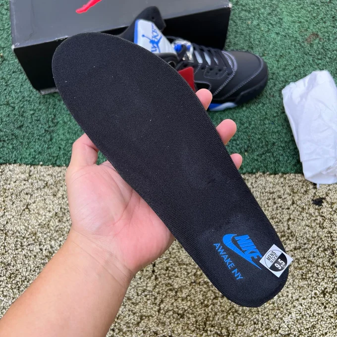 OG Pure Original Awake NY x Air Jordan 5 Black Blue DV4982-004