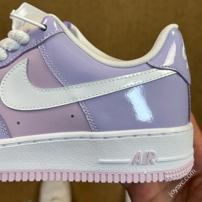 3A Pure Original Air Force 1 AF1 Patent Leather Light Purple Sneakers HV9405-500