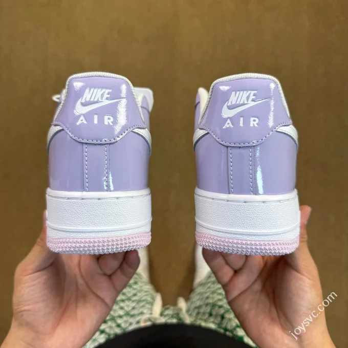 3A Pure Original Air Force 1 AF1 Patent Leather Light Purple Sneakers HV9405-500