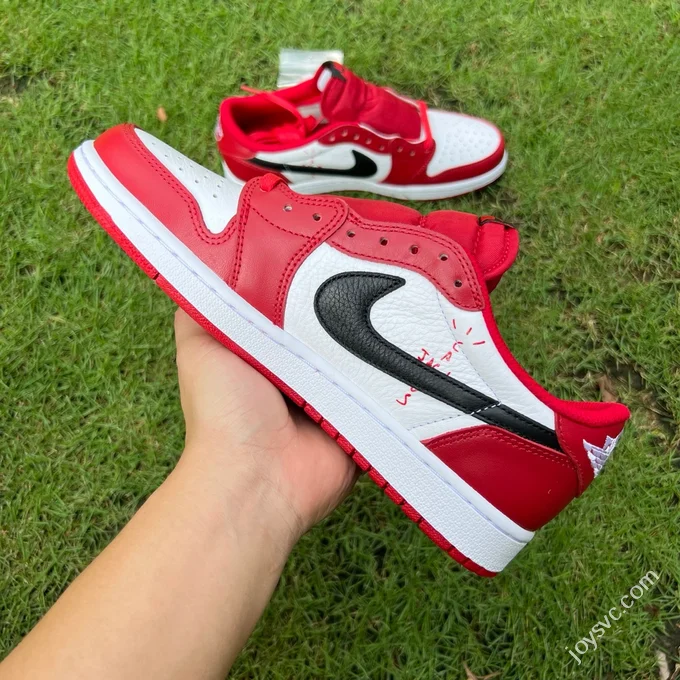 Pure Original AJ1 Travis Scott Low Top White Black Red DM7866-101