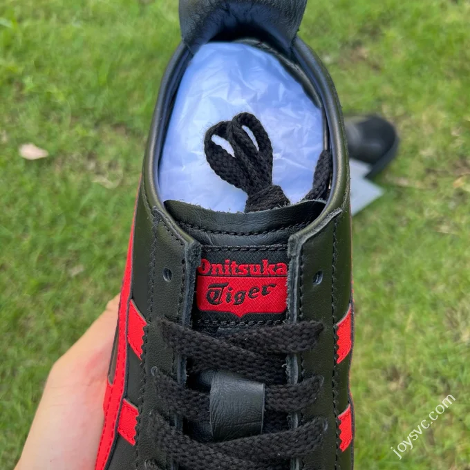 Y Pure Original Onitsuka Tiger Mexico 66 Black Red Leather