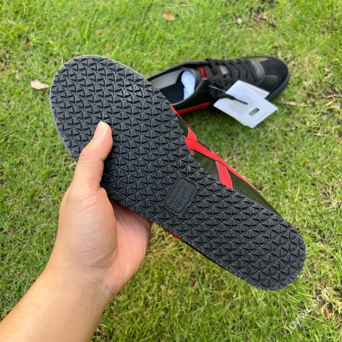Y Pure Original Onitsuka Tiger Mexico 66 Black Red Leather