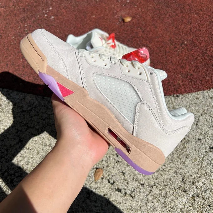 AJ5 Low Top Beige Brown Purple Red (GS) HJ5994-106