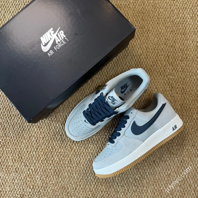 3A Pure Original Air Force 1 AF1 Suede Grey Blue Sneakers IB6388-003