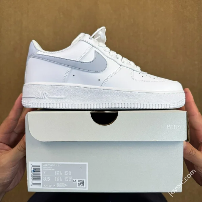 3A Pure Original Air Force 1 AF1 White Light Purple Hook Sneakers FJ4146-117