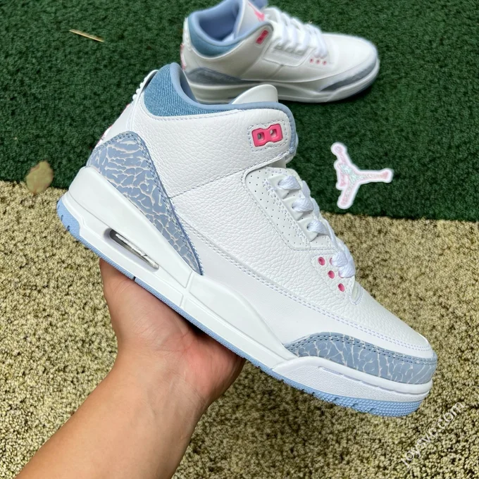 AJ3 White Blue Pink 