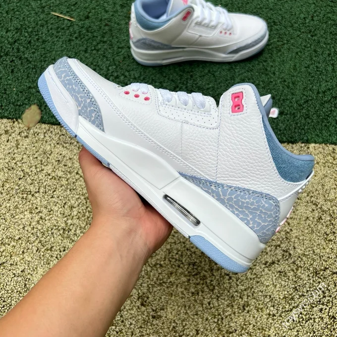 AJ3 White Blue Pink 