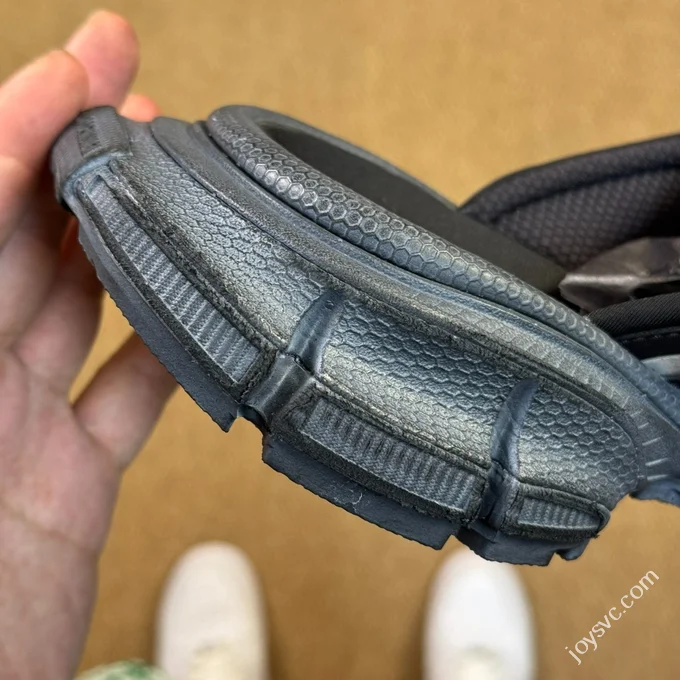 A Version Balenciaga 3XL One-Strap Slides Black Silver