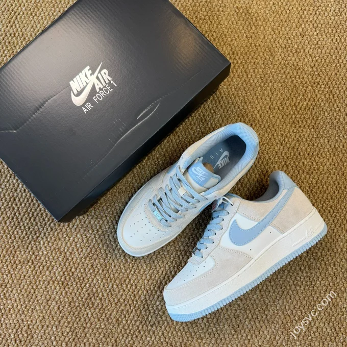 3A Pure Original Air Force 1 AF1 Grey Blue Sneakers FQ8714-005