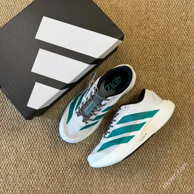 AD Adizero Evo SL Adidas Marathon Running Shoes White Green JS4487