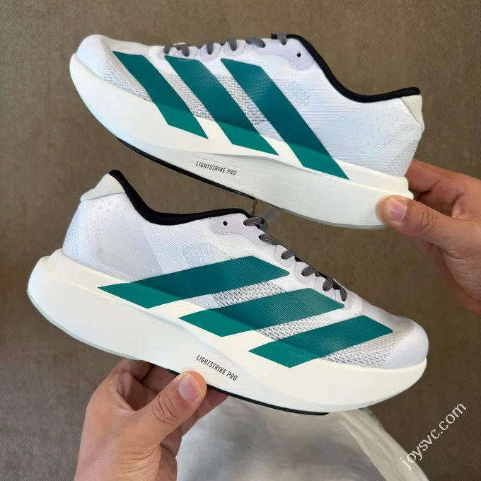 AD Adizero Evo SL Adidas Marathon Running Shoes White Green JS4487