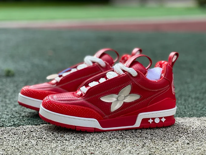 LOUIS VUITTON Skate LV Sneakers White Red