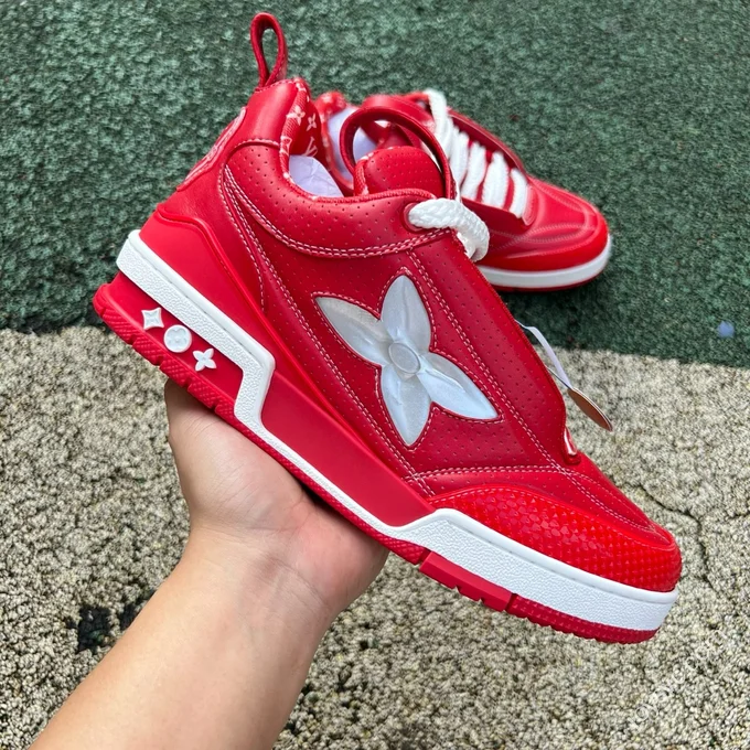 LOUIS VUITTON Skate LV Sneakers White Red