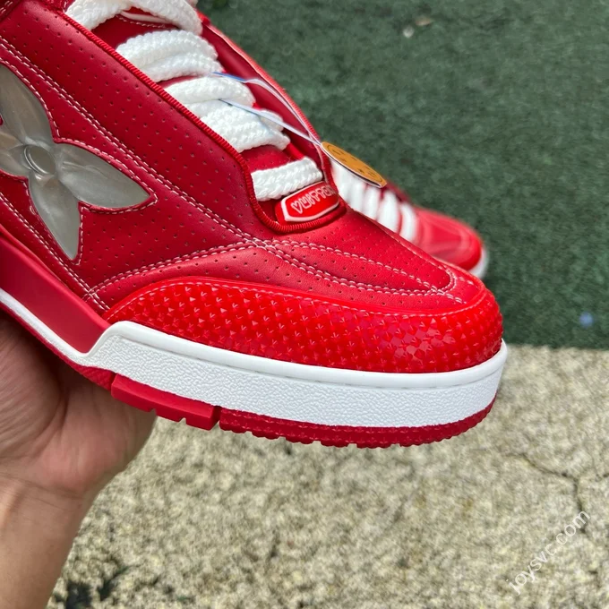LOUIS VUITTON Skate LV Sneakers White Red