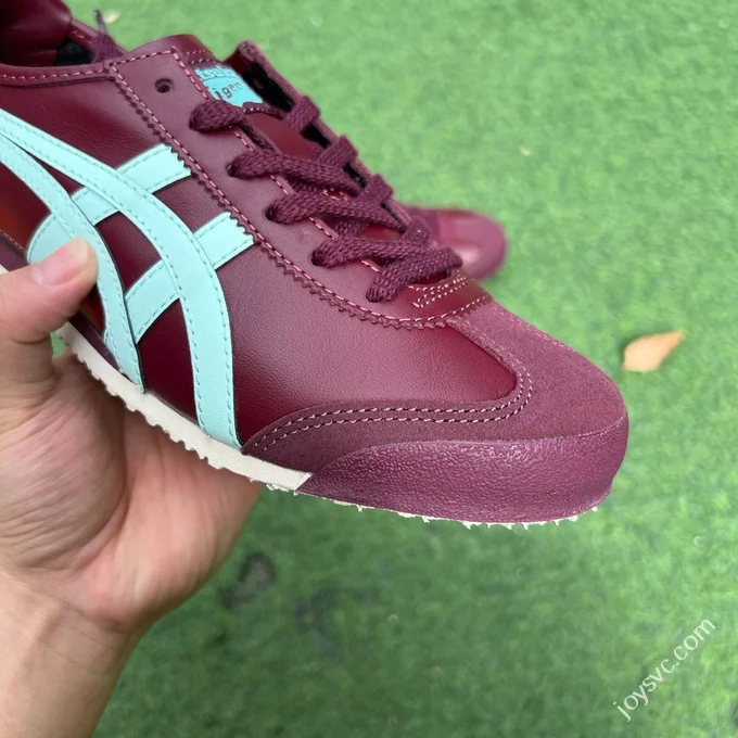 Y Pure Original Onitsuka Tiger Mexico 66 Burgundy Blue Leather